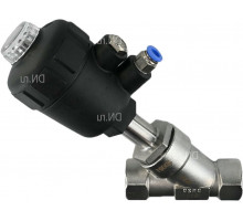 Клапан пневматический  VS324PV-T-1PNC Dn-20 PN-16, корпус - нержавеющая сталь SS316, резьбовой, Y-образный