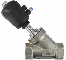 Клапан пневматический  VS324PV-T-1PNC Dn-50 PN-16, корпус - нержавеющая сталь SS316, резьбовой, Y-образный