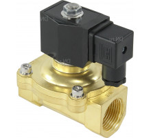 Клапан электромагнитный  VS200-VT-NC-220VAC 1ʺ Dn-25 PN-10, соленоидный двухходовой, латунь, уплотнение - Viton, резьбовой, нормально закрытый, прямого действия, катушка - 220В