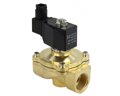 Клапан электромагнитный Smart SM-5563 G 3/4″ Dn-20 PN-10 резьбовой, прямого действия, нормально закрытый, латунный, уплотнение FKM, AC 220V