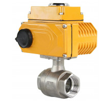 Кран шаровой BV3232P-FP-T ДУ-65 PN-63, сталь 316, уплотнение - PTFE, полнопроходной, резьбовой с электроприводом четвертьоборотным-010 220В