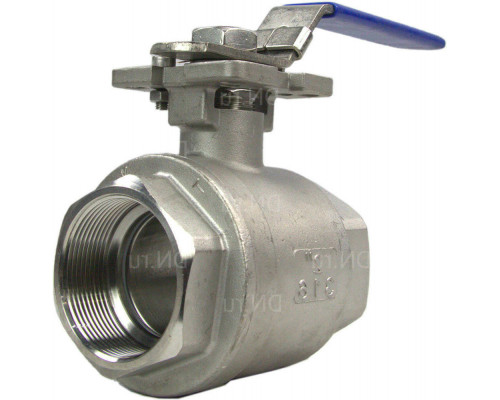 Кран шаровой BV3232P-FP-T-H ДУ-50 PN-63, нержавеющая сталь 316, уплотнение - PTFE, полнопроходной резьбовой с ISO-фланцем и рукояткой, 14х14, F05/F07