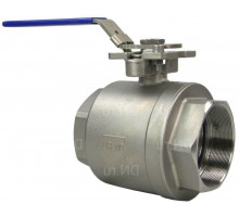 Кран шаровой BV3232P-FP-T-H ДУ-100 PN-63, нержавеющая сталь 316, уплотнение - PTFE, полнопроходной резьбовой с ISO-фланцем и рукояткой, 19х19, F07/F10