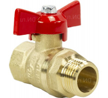 Кран шаровой ГАЛЛОП Стандарт 231 (аналог 11б27п1) 3/4″ ДУ-20 PN-40 полнопроходной, латунный, внутренняя-наружная резьба, ручка-бабочка