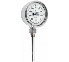 Термометр радиальный ФИЗТЕХ ТБф-221 d-100 L=120(0-100°C), биметаллический коррозионностойкий 100 мм, тип -ТБф-221, радиальное присоединение, (шкала 0-100°C), погружной шток L=120, IP65, присоединение М20х1.5, класс точности 1.0