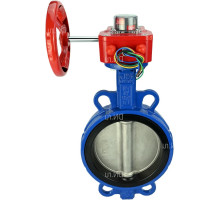Затвор дисковый поворотный WCB-316L-NBR DN150 PN-16, корпус - 09Г2С, диск - нержавеющая сталь, NBR, с редуктором HGBF-2 с индикатором положения и датчиком обратной связи