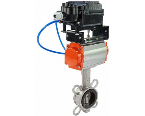 Затвор дисковый поворотный 316L-316L-NBR DN300 PN-16, нержавеющая сталь, NBR, с пневмоприводом DA-140 двойного действия и с электропневматическим поворотным позиционером YT-1000RSI с обратной связью
