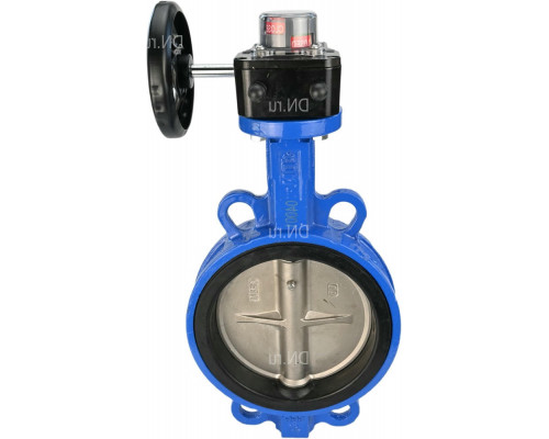 Затвор дисковый поворотный GG25-316L-NBR DN80 PN-16, корпус – чугун GG25, диск – AISI 316L, уплотнение – NBR, с редуктором HGB-1 с индикатором положения