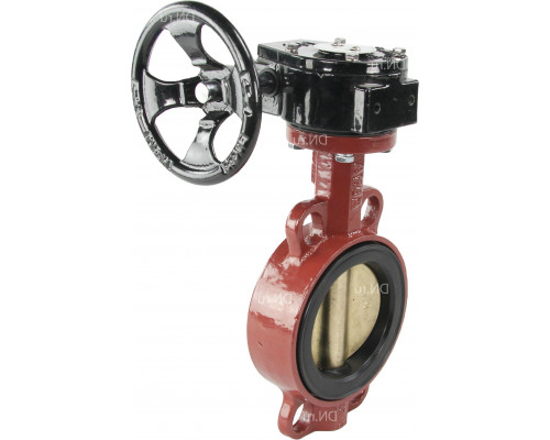 Затвор поворотный дисковый межфланцевый ABRA BUV-VF843D серии G DN65 PN-16 чугунный, диск из бронзы, уплотнение NBR, с редуктором