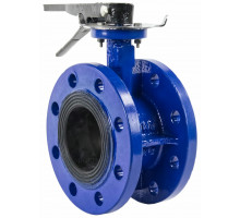 Затворы поворотные дисковые ABRA BUV-FL226D DN100 PN-10 фланцевые с рукояткой, корпус-чугун