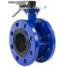 Затворы поворотные дисковые ABRA BUV-FL226D DN80 PN-10 фланцевые с рукояткой, корпус-чугун