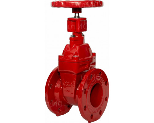 Задвижка клиновая REON RSV62RED Dn100 PN16 с обрезиненным клином, фланцевая красная, корпус - чугун, уплотнение - EPDM, с индикатором положения