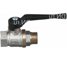 Кран шаровой БАЗ 11б27п1 А31 1/2″ ДУ-15 PN-40 полнопроходный, латунный, никелированный, вр - нр, ручка-рычаг