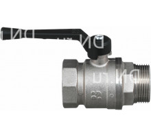 Кран шаровой БАЗ 11б27п1 А31 1 1/2″ ДУ-40 PN-40 полнопроходный, латунный, никелированный, вр - нр, ручка-рычаг