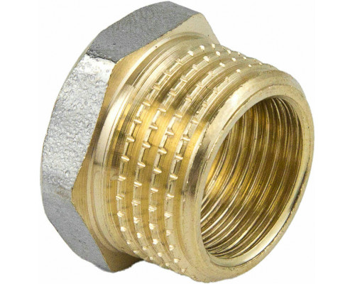Футорка латунная Aquasfera 9024 ДУ-40х25 (1 1/2″х1″) Ру-16 НР/ВР никель ГОСТ 32585-2013