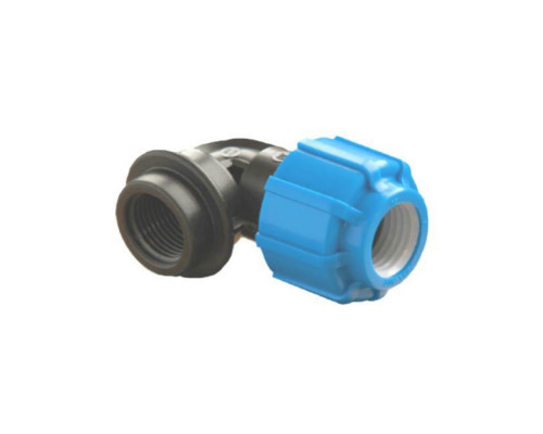 Отвод компрессионный ПЭ ТПК-АКВА 5001 ВР Dn32x3/4″ Ру-16 90° с внутренней резьбой