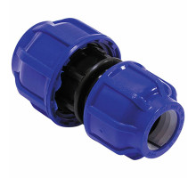 Муфта компрессионная TEBO KOM-KOM-PER Dn32x20 Ру-10 для ПНД труб, переходная, разъемная, корпус - полипропилен