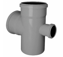 Крестовина канализационная TEBO Ду-110x110x50 87,5° безнапорная, полипропиленовая, серая для внутреннего монтажа