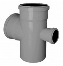 Крестовина канализационная TEBO Ду-110x110x50 87,5° безнапорная, полипропиленовая, серая для внутреннего монтажа