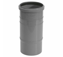 Патрубок компенсационный TEBO Ду-50 раструб с защелкой, безнапорный, полипропиленовый, серый для внутренней канализации