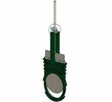 Задвижка шиберная Tecofi VG 4400-08NP DN1000 PN-10 с редуктором и монтажным фланцем под электропривод, выдвижной шток, корпус ковкий чугун, уплотнение нитрил