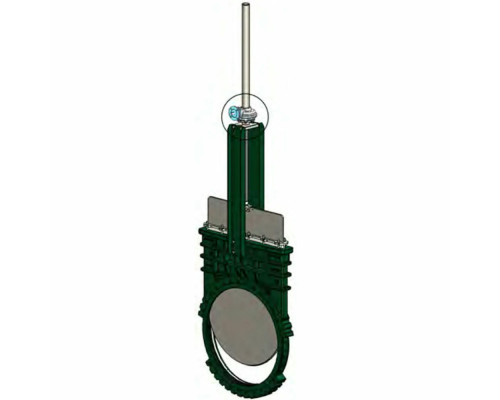 Задвижка шиберная Tecofi VG 4400-08NP DN700 PN-10 с редуктором и монтажным фланцем под электропривод, выдвижной шток, корпус ковкий чугун, уплотнение нитрил