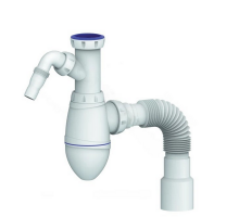 Сифон для умывальника Unicorn А520V 1 1/2″x40 бутылочный, с гофрой 40х40/50, отводом (штуцером)