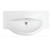 Умывальник Sanita Luxe Classic 90 без отверстия под сместитель, с отверстием для перелива, белый