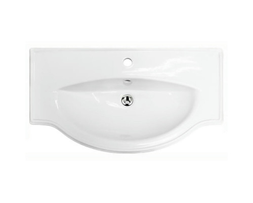 Умывальник Sanita Luxe Classic 90 без отверстия под сместитель, с отверстием для перелива, белый