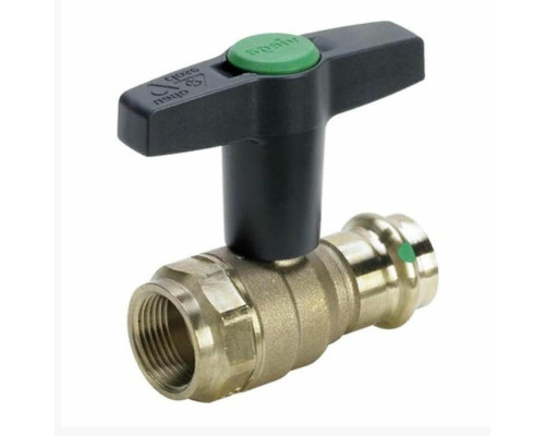 Кран шаровой Viega Easytop Дн18х1/2″ PN-16 SC-Contur пресс-BР муфтовый стандартнопроходной, бронза, высокая Т-ручка