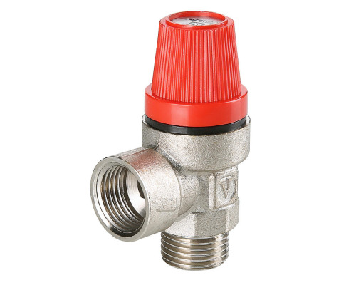 Клапан предохранительный Valtec VT.496.N.0430 1/2″x3 бара Dn-15x3 бара Py10 ВР-НР пружинный с фиксированной настройкой, латунь
