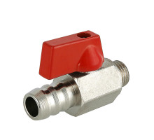 Кран шаровой дренажный Valtec VT.435.N 1/4″ ДУ-8 PN-4 полнопроходной, со штуцером, наружная резьба, корпус - латунь