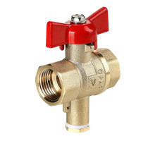 Кран шаровой Valtec СТАНДАРТ VT.128.GN 1/2″х1/2″хМ10 ДУ-15х15хМ10 PN-40 с полусгоном, для подключения датчика температуры М10, внутренняя/внутренняя резьба, корпус - латунь
