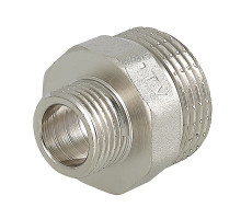 Ниппель Valtec VTr.580.N.0403 1/2″х3/8″ Ду-15х10 Py40 НР-НР, переходной, никелированный, латунный