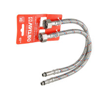 Комплект гибкой подводки для смесителя Valtec VTf.005.IS 1/2″xМ10 гайка-штуцер, 1м, 2 шт