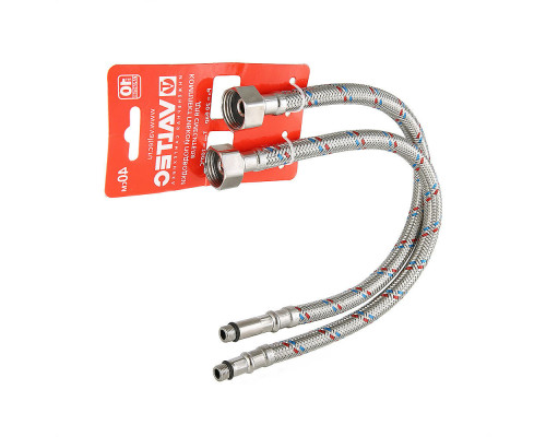 Комплект гибкой подводки для смесителя Valtec VTf.005.IS 1/2″xМ10 гайка-штуцер, 1м, 2 шт