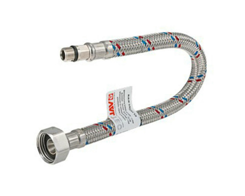 Гибкая подводка для смесителя Valtec VTf.003.IS 1/2″xМ10 гайка-штуцер, 1.5м, длина штуцера – 18 мм