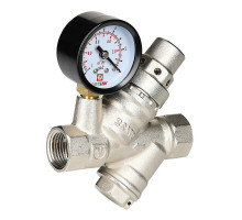 Редуктор давления Valtec VT.082.N.05 3/4″ ДУ-20 Py16 с фильтром и манометром, от 2 до 5 бар, корпус - латунь