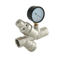 Клапан подпиточный Valtec VT.515.N.04 1/2″ ДУ-15 Py16 ВР с фильтром и маноментром, корпус - латунь
