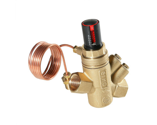 Регулятор перепада давления автоматический Valtec VT.043.G.0501 3/4″ ДУ-20 Py25 5-50 кПа регулируемый, с импульсной трубкой 1 м, корпус - латунь
