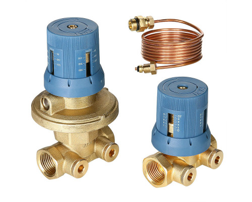 Регулятор перепада давления автоматический Valtec VT.040.G.60004 1/2″ ДУ-15 Py25 250-600 мбар ВР, в компл. с запорно-регулировочным клапаном, корпус - латунь