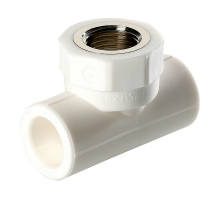 Тройник полипропиленовый PPR переходной Valtec VTp.732.0 Dn20х3/4″ Ру-25 ВР, цвет белый