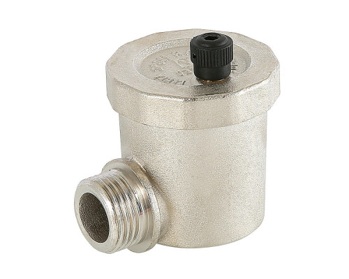 Воздухоотводчик Valtec VT.502.NA.04 DN-15 РУ-10 рычажный, с боковым подключением и верхним выпуском, муфтовый (резьбовой), автоматический, угловой