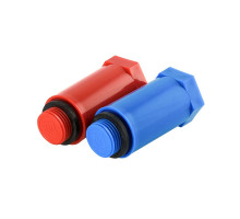 Комплект из 2-х полипропиленовых пробок Valtec VTp.792.M 1/2″ Ду-15 Ру-25 длинных, НР, синяя, красная