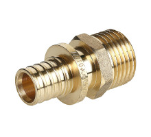 Соединитель надвижной для полиэтиленовых труб Valtec VTm.401.G.001605 Dn16х3/4″ Ру-16 латунный, присоединение аксиальное / НР