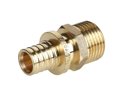 Соединитель надвижной для полиэтиленовых труб Valtec VTm.401.G.001604 Dn16х1/2″ Ру-16 латунный, присоединение аксиальное / НР
