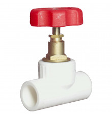 Клапан VALFEX PP-R Dn-32х90° запорный, внутренняя пайка, белый (вентиль)