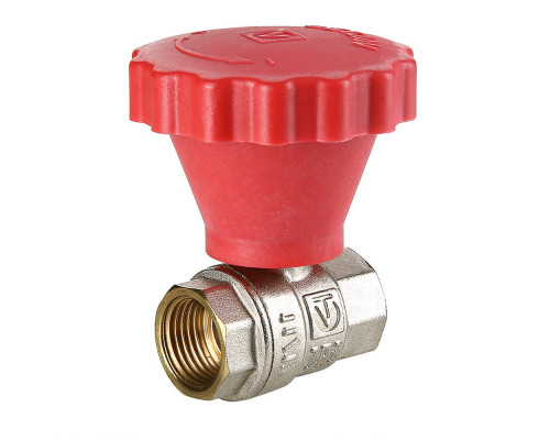 Кран шаровой Valtec VT.252.N.04 1/2″ ДУ-15 PN-25 муфтовый, полнопроходной, присоединение внутренняя/внутренняя резьба, управление маховик с плавным открыванием, латунный никелированный