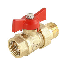 Кран шаровой Valtec СТАНДАРТ VT.127.G.04 1/2″ ДУ-15 PN-16 муфтовый, полнопроходной, присоединение внутренняя резьба/американка, с полусгоном, управление ручка-бабочка, латунный