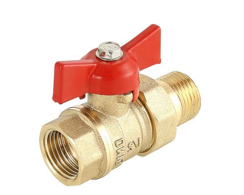 Кран шаровой Valtec СТАНДАРТ VT.127.G.05 3/4″ ДУ-20 PN-16 муфтовый, полнопроходной, присоединение внутренняя резьба/американка, с полусгоном, управление ручка-бабочка, латунный